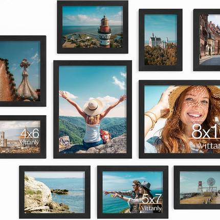 10-Pack Black Picture Frame Collage Set