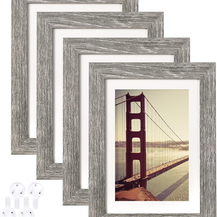 Rustic Grey 5x7 Picture Frames Set of 4