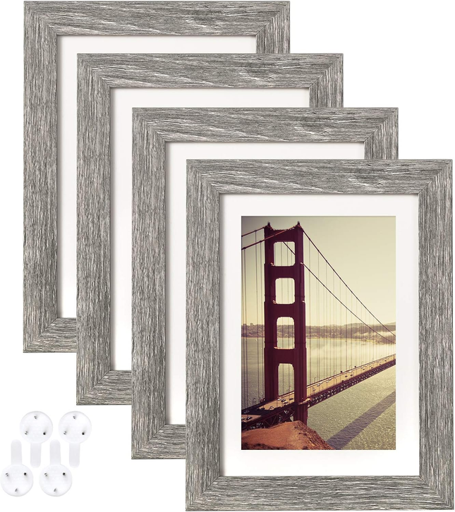 Rustic Grey 5x7 Picture Frames Set of 4